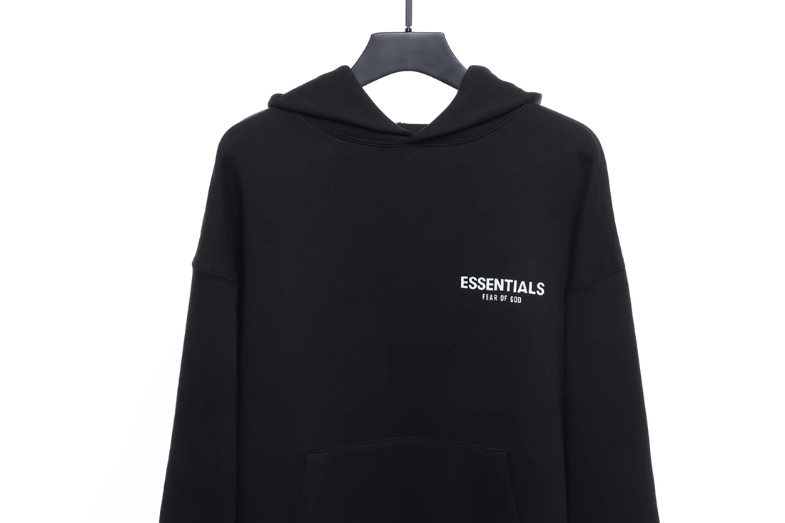 fear of god essentials photo pullover hoodie (fw19) black