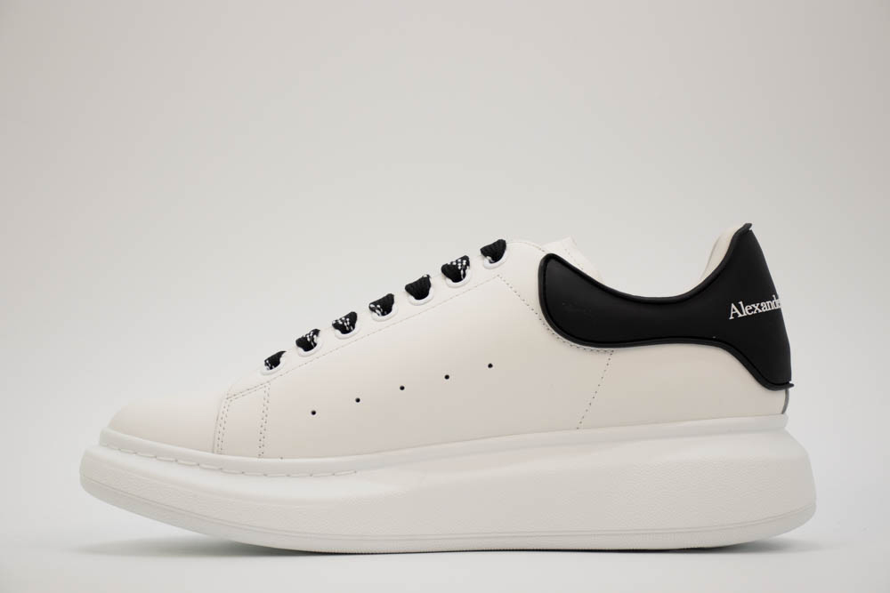 alexander mcqueen show leather platform trainers -white/blk