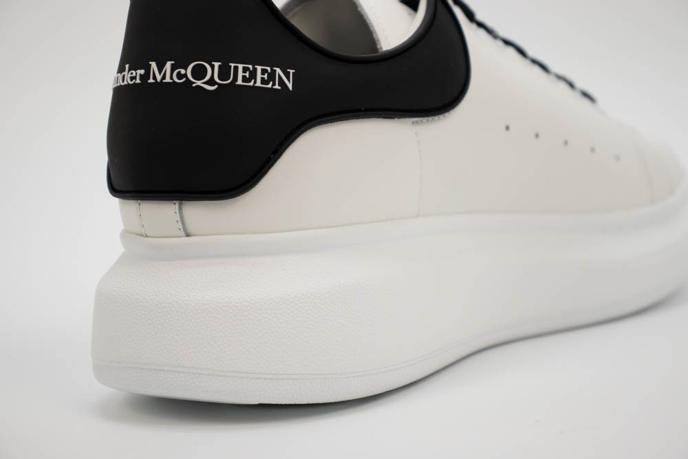 alexander mcqueen show leather platform trainers -white/blk