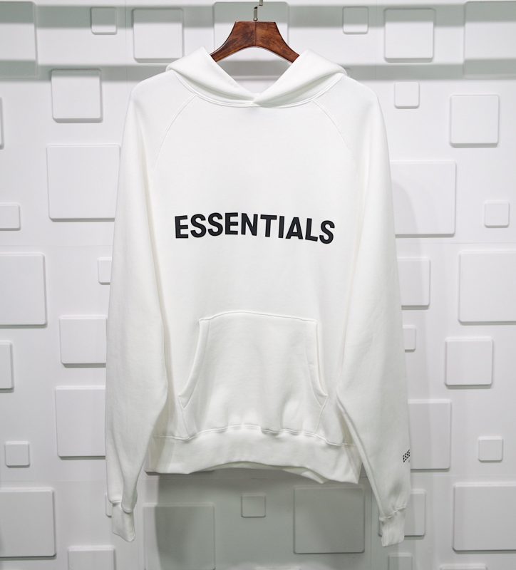 fear of god essentials pullover hoodie applique logo