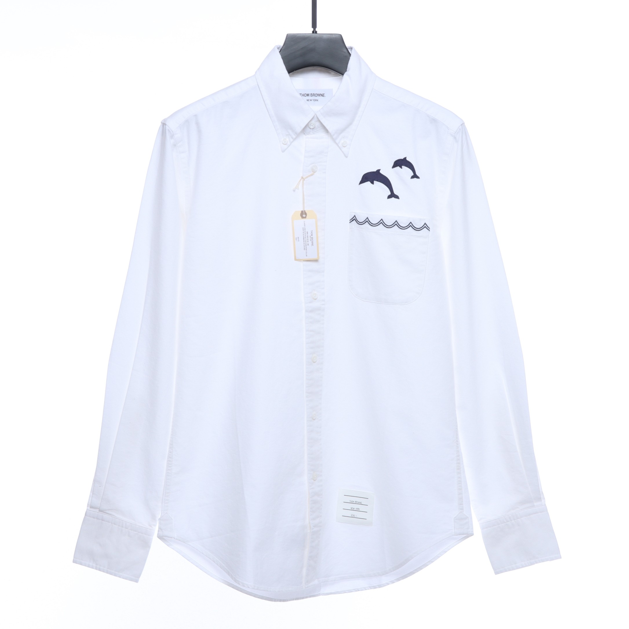 dolphin embroidered print long shirt