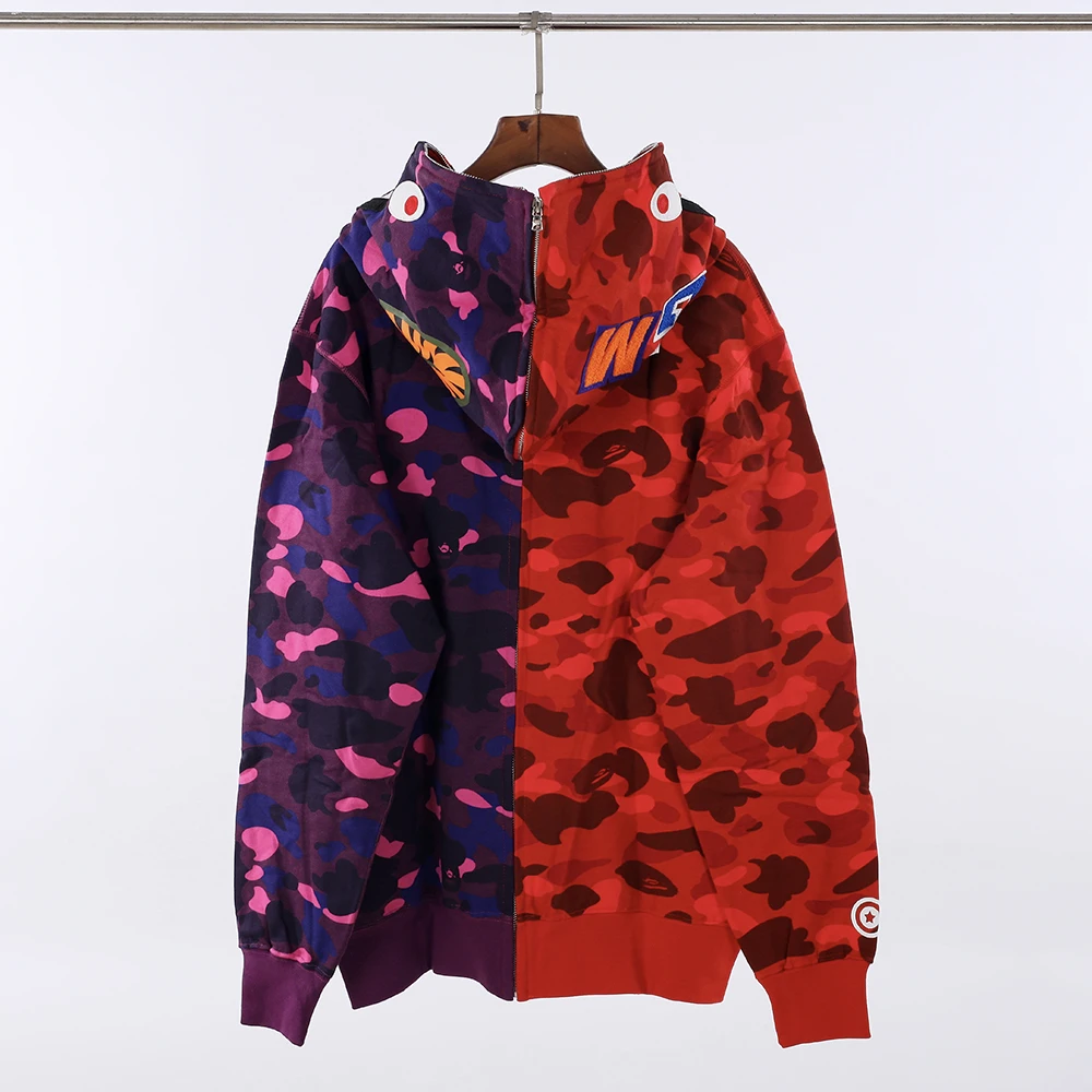 bape double color hoodie