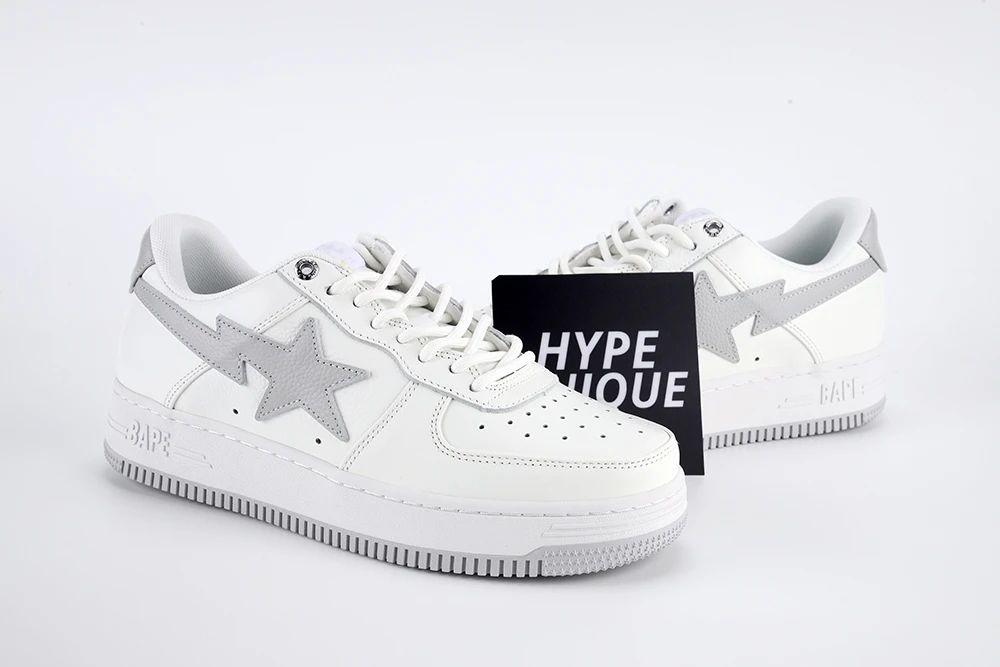 bapesta gray white quality reps