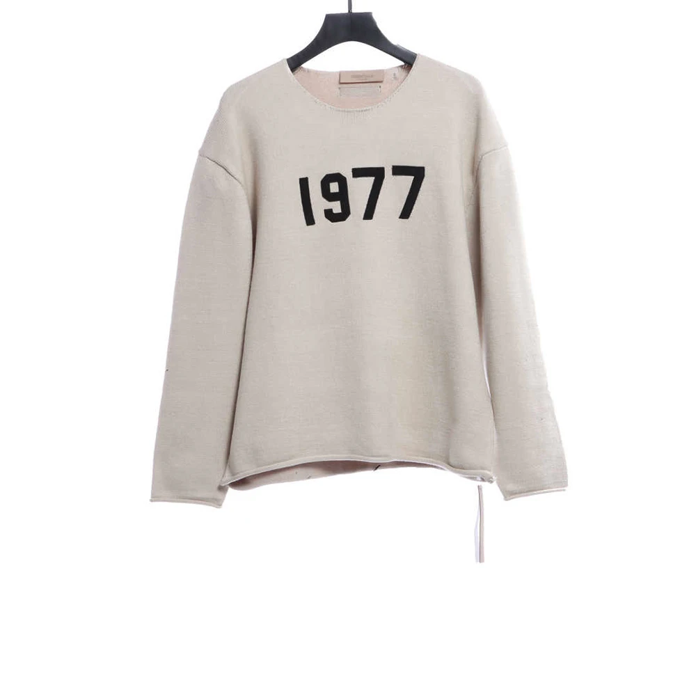 1977 destruction knitted fabric crewneck sweater