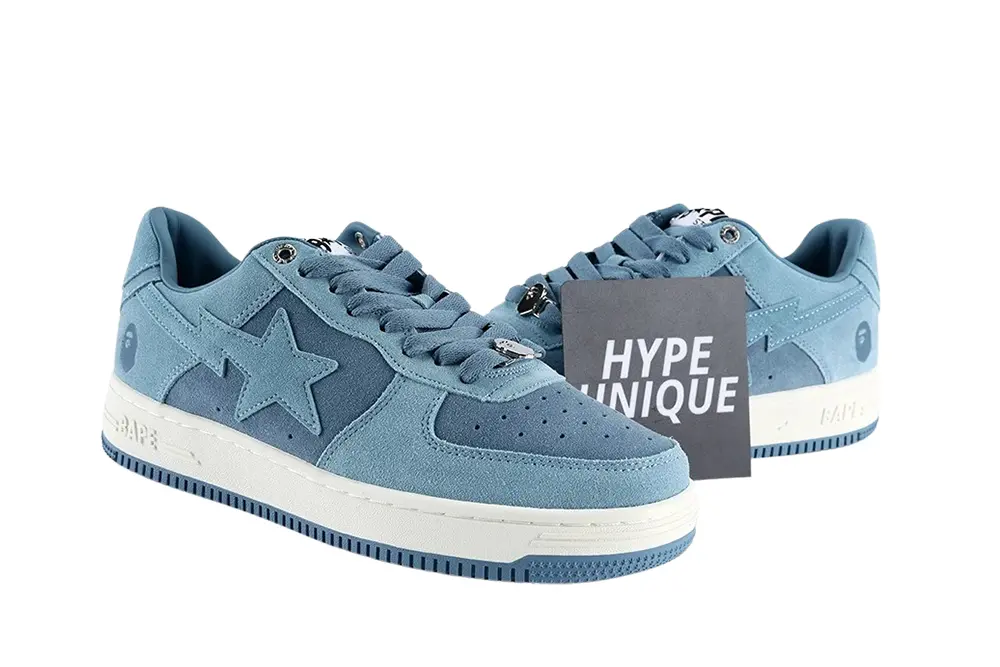 bape sta blue suede reps