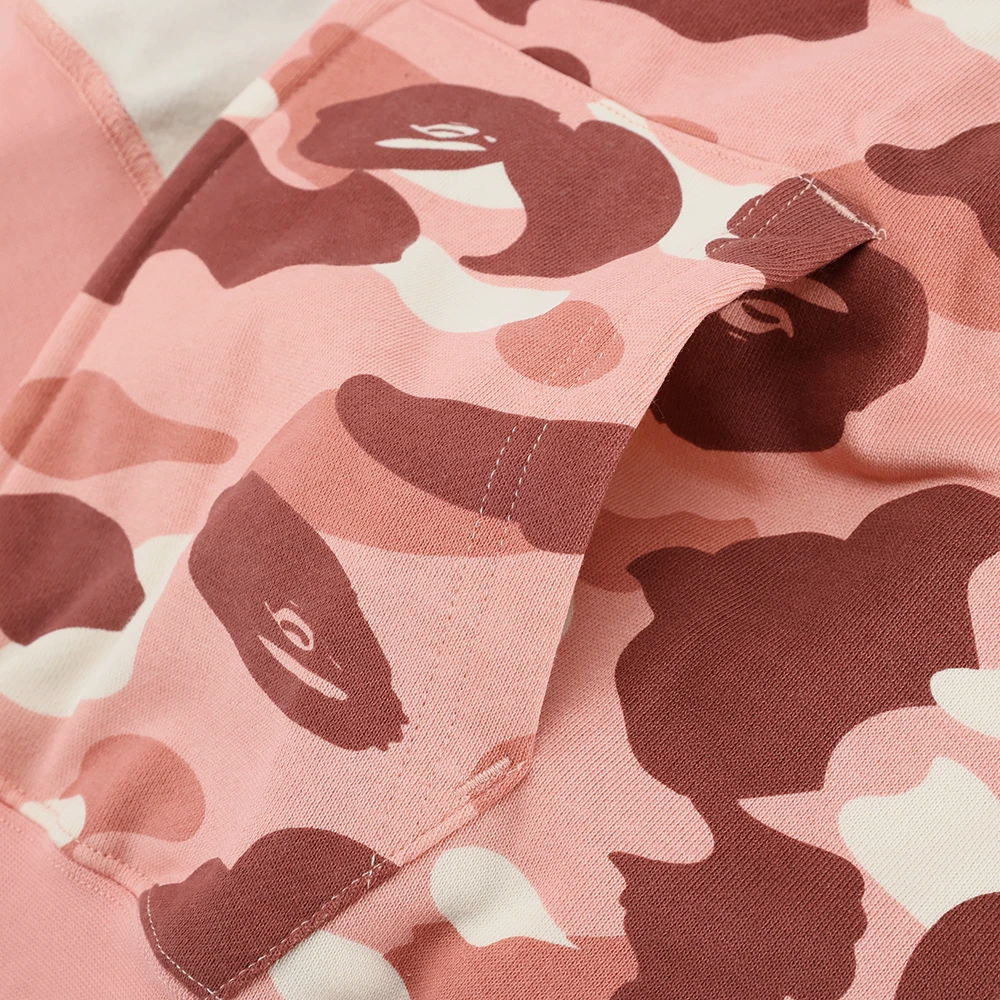 bape color camo shark full zip hoodie light pink