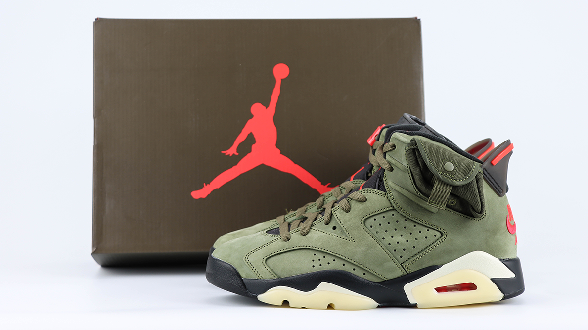 travis scott x air jordan 6 retro ‘olive’ reps