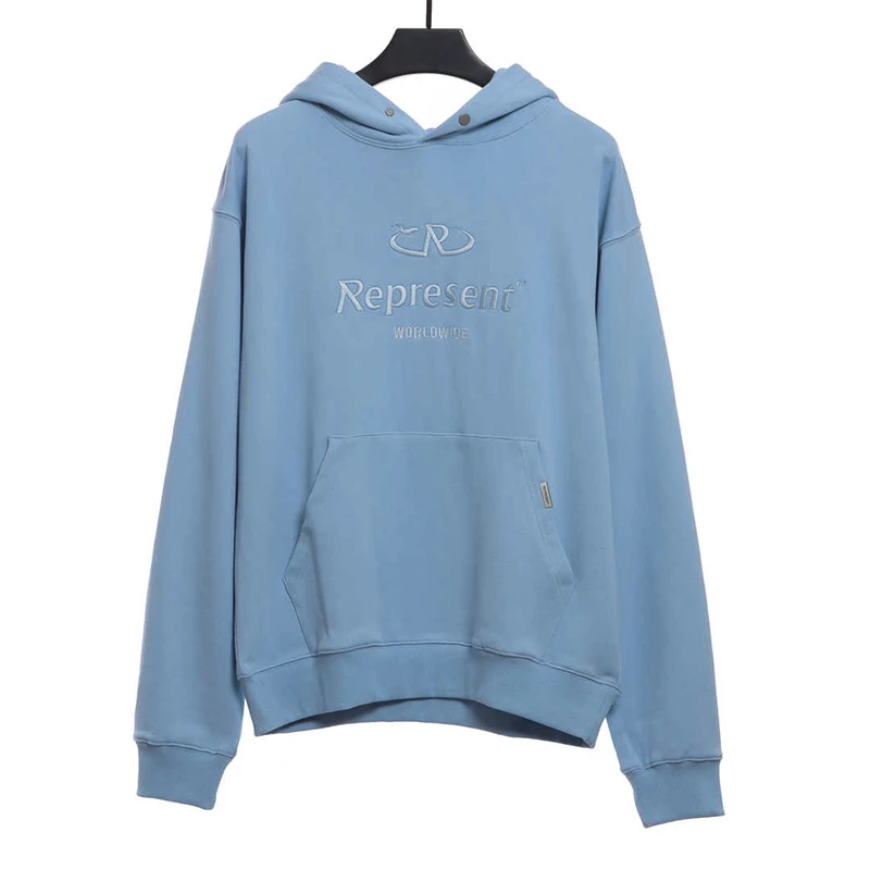 represent embroidered lettering hoodie