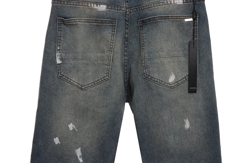 splashed ink and rhinestone jeans