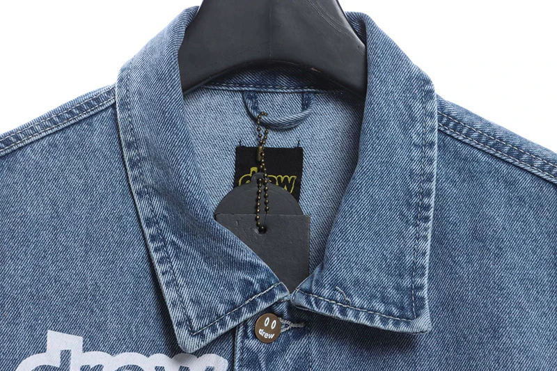 drew smiley distressed denim jacket