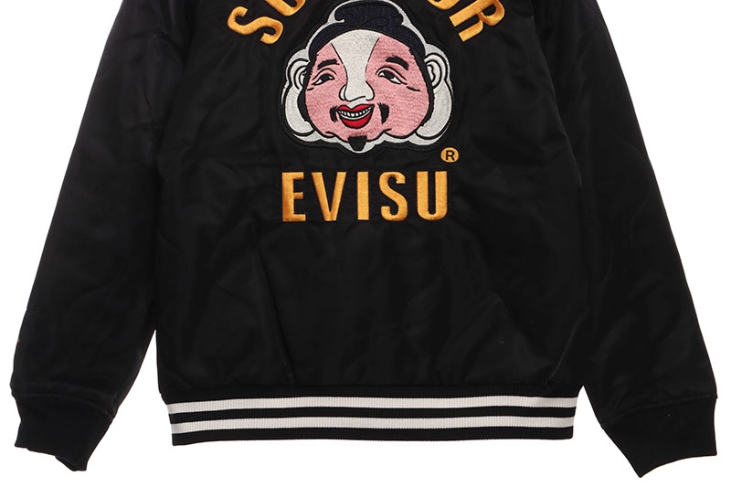 buddha head embroidered baseball jacket