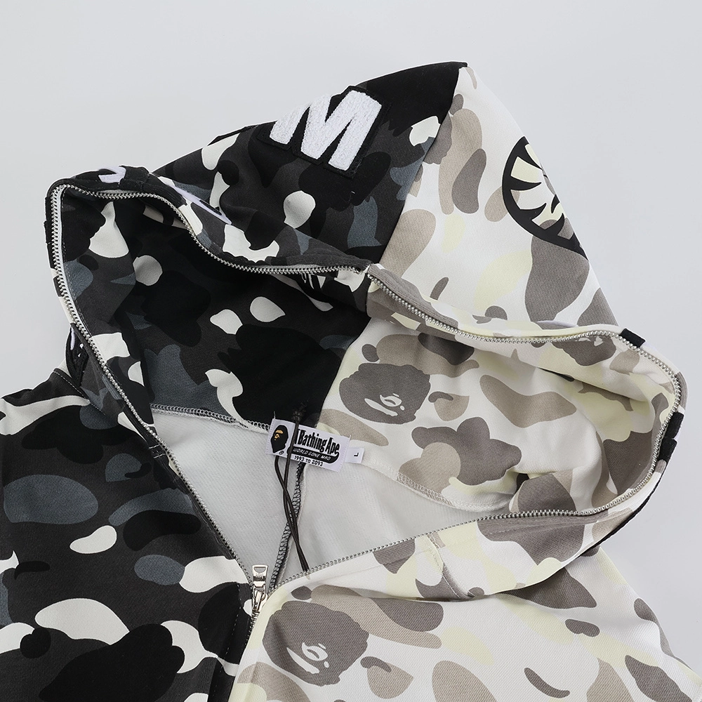 bape city camo half shark full zip hoodie