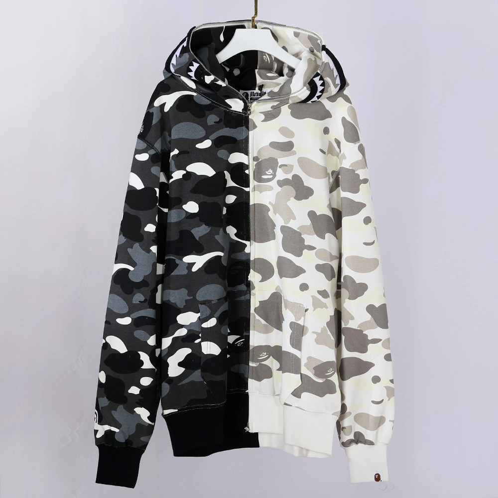 bape city camo half shark full zip hoodie