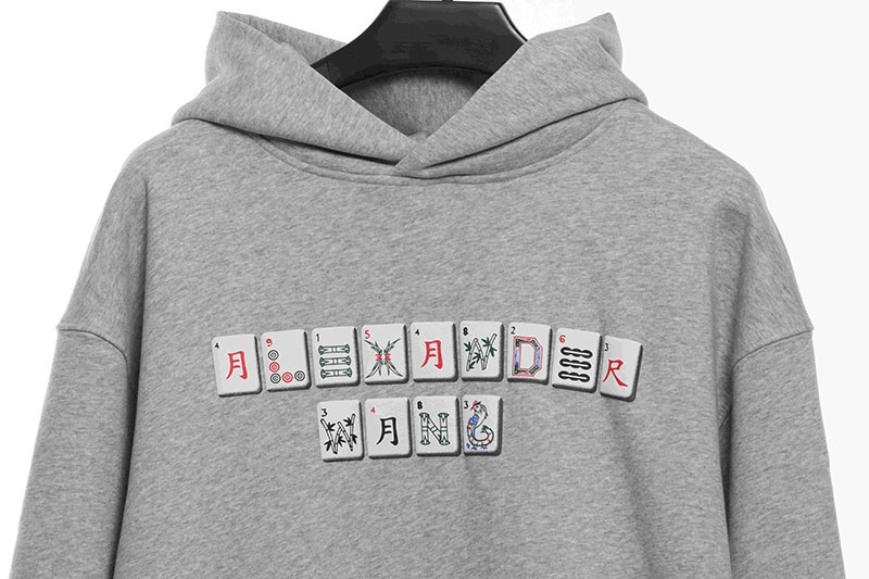 mahjong tiles printed hoodie