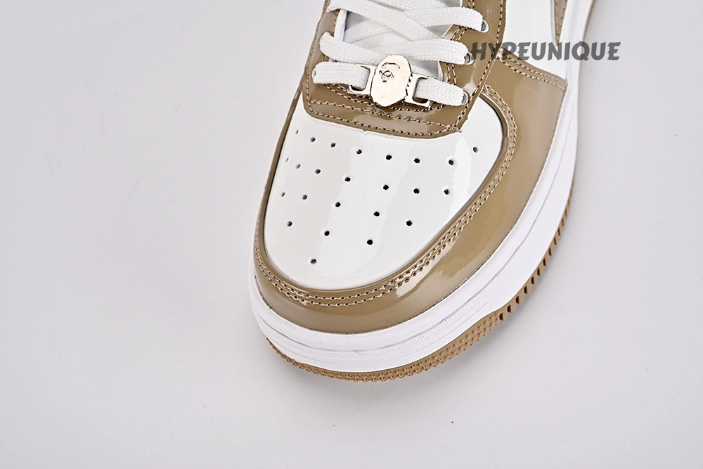 bape sta patent leather white khaki (2023) replica