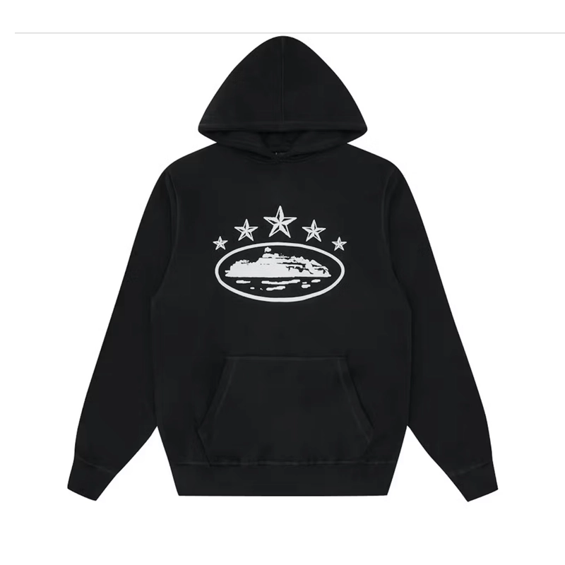 corteiz 5 starz alcatraz hoodie black reps