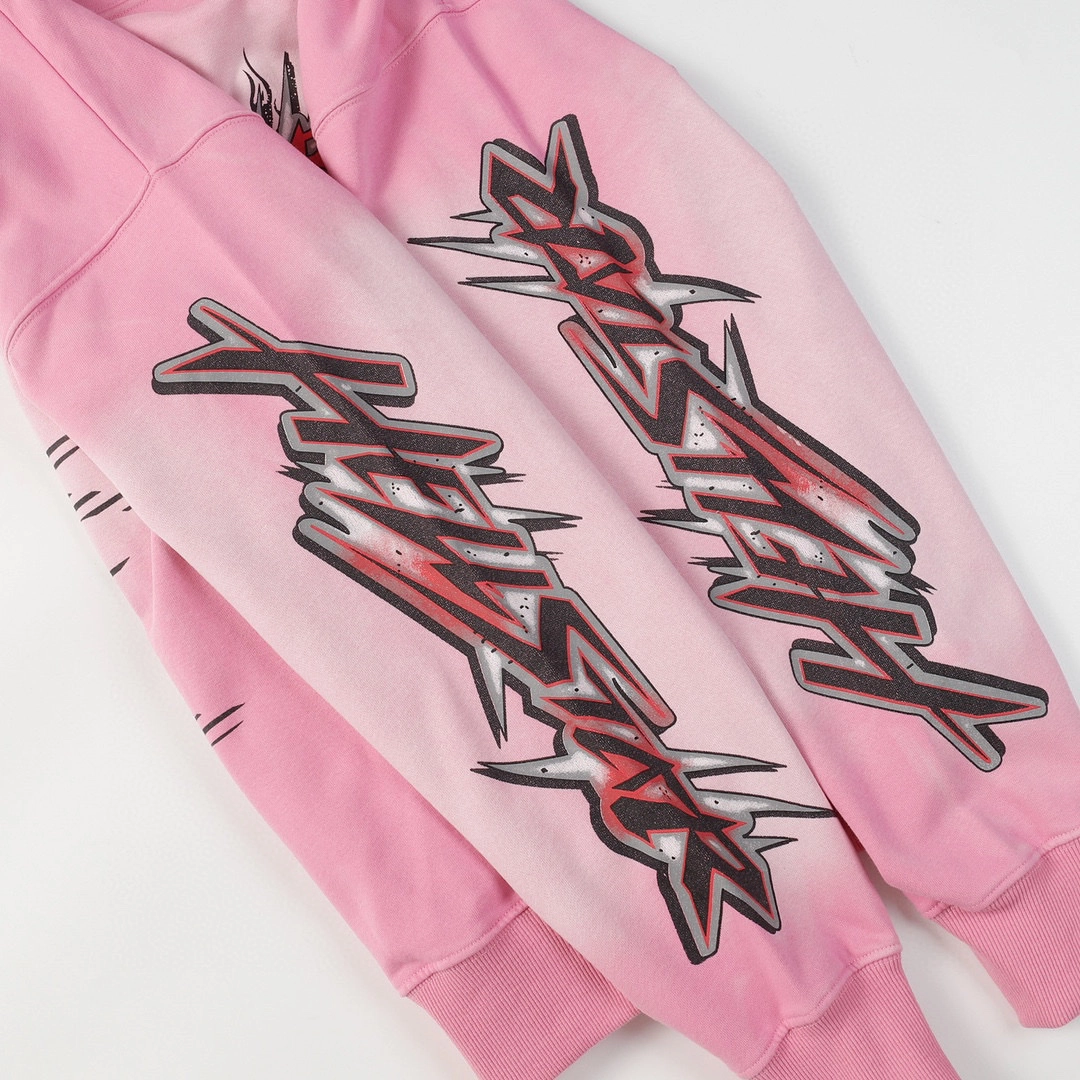 hellstar brainwashed hoodie pink