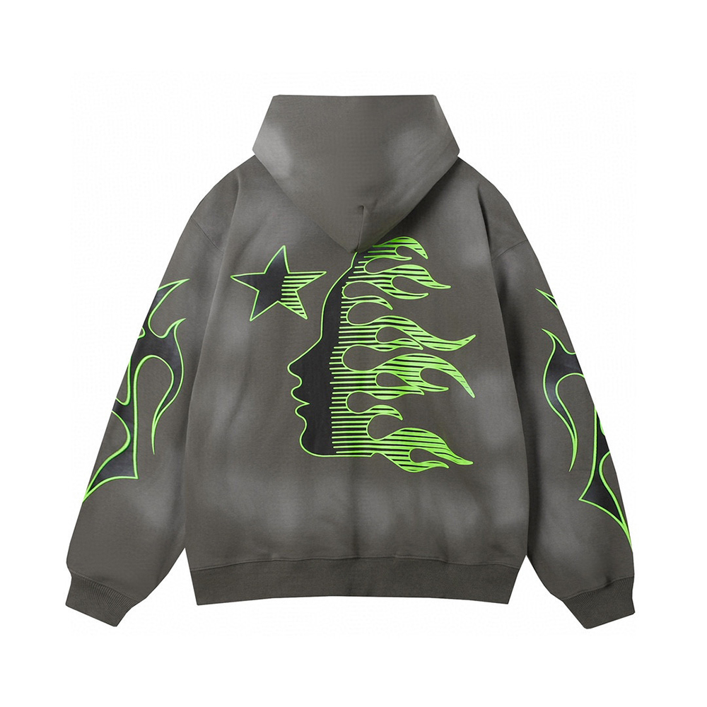 hellstar starry night hoodie camouflage gray