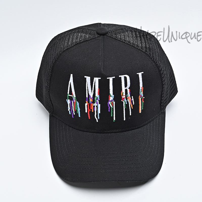 amiri embroidered paint drip core logo cap black