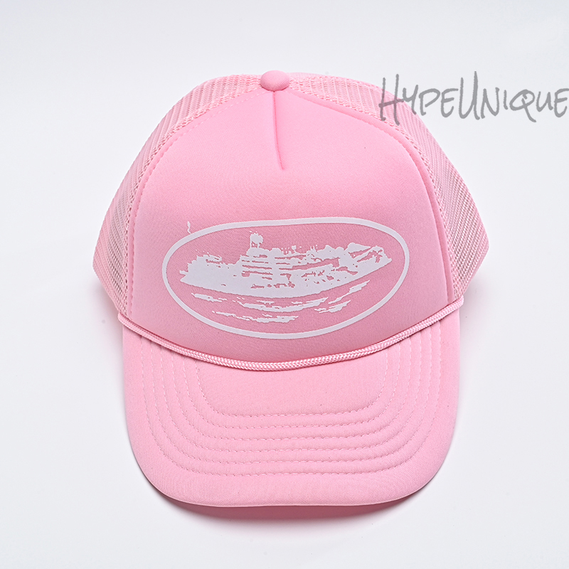 corteiz alcatraz trucker hat pink