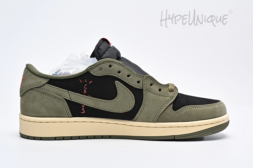 travis scott x air jordan 1 low og “black olive” reps