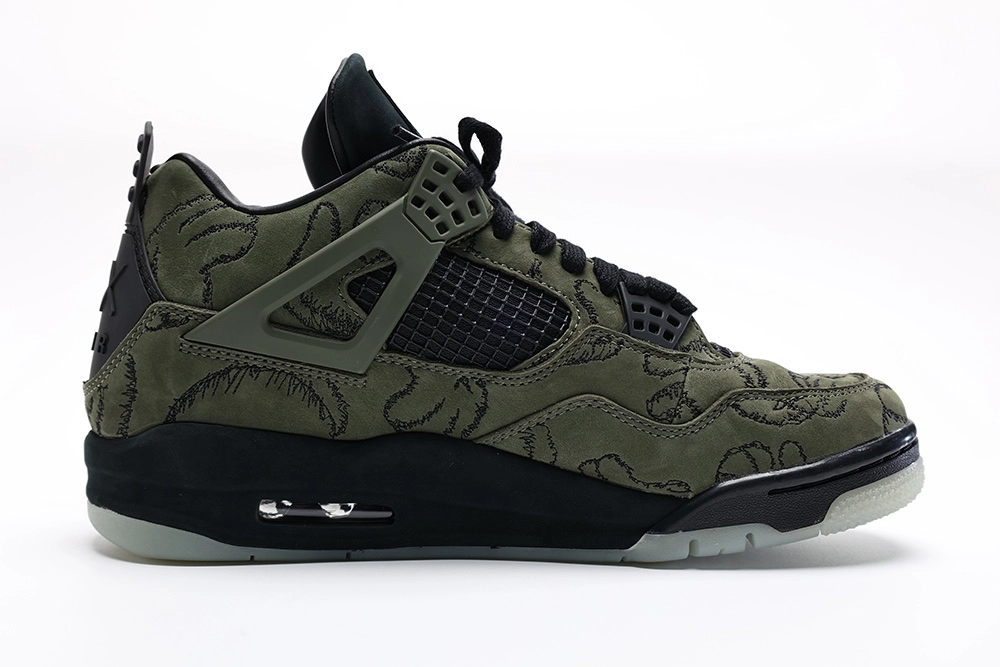 kaws x air jordan 4 retro olive black reps (custom version)