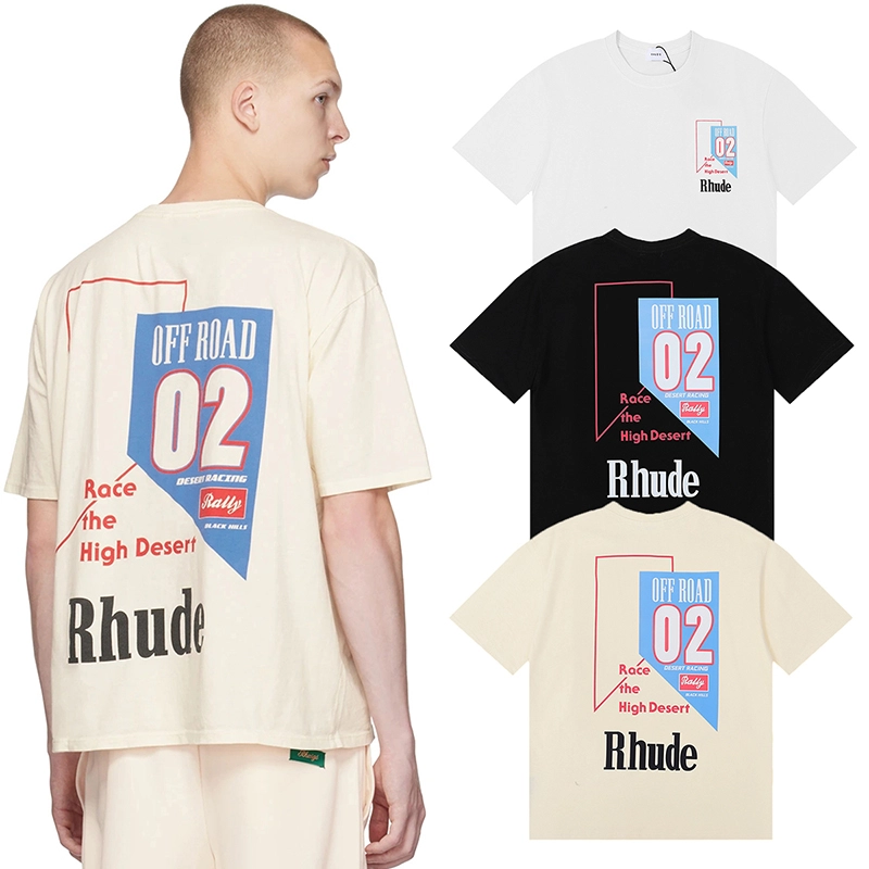 rhude 02 logo print t-shirt reps