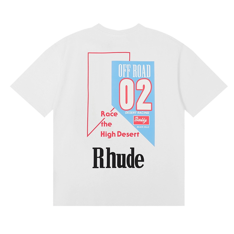 rhude 02 logo print t-shirt reps