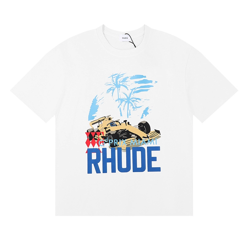 rhude miami grand prix print t-shirt reps