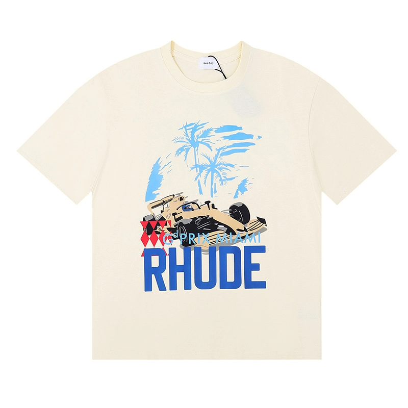 rhude miami grand prix print t-shirt reps