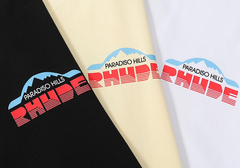 rhude paradiso rally print t-shirt reps