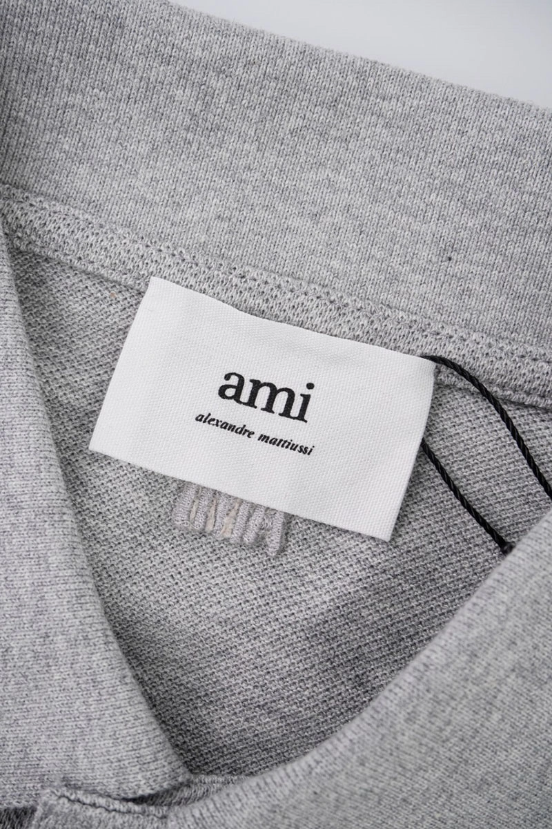 ami logo-embroidered polo shirt