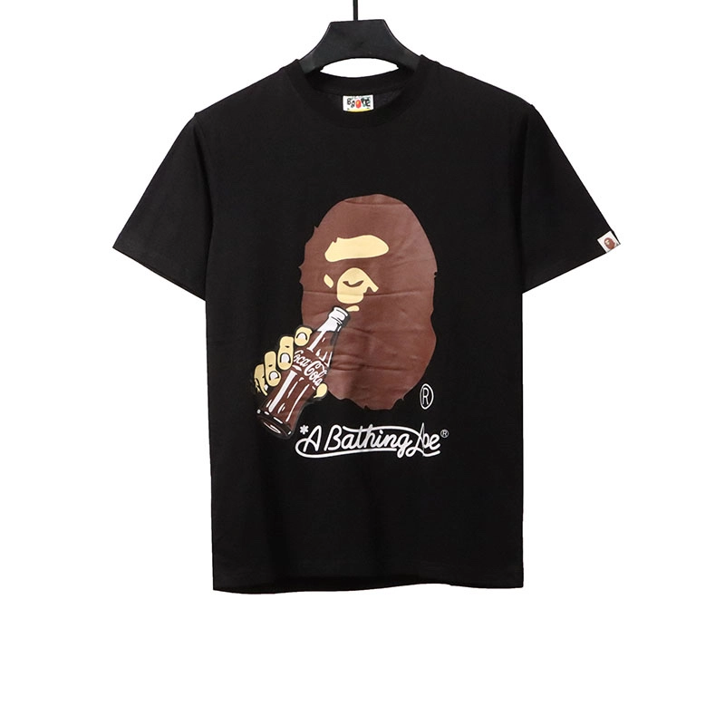 bape x coca-cola ape head print t-shirt