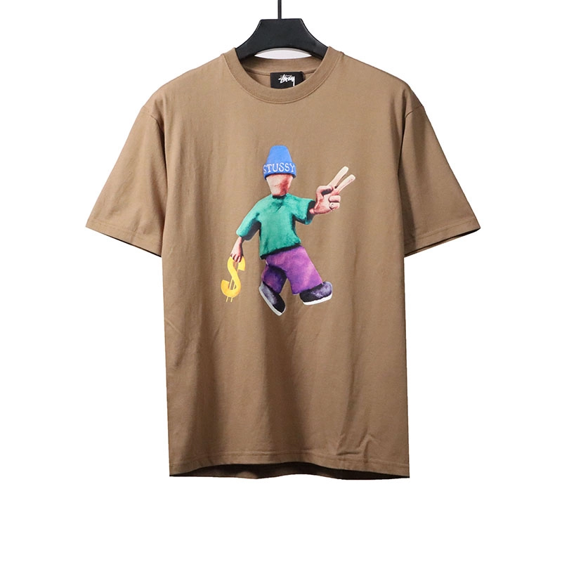 stussy doll slogan print t-shirt