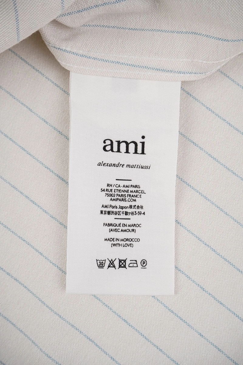 ami heart embroidered striped shirt