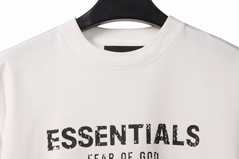 fear of god essentials damaged letter t-shirt