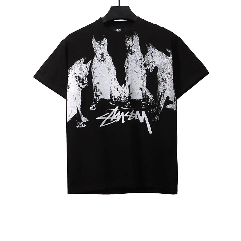 stussy dobermans print t-shirt