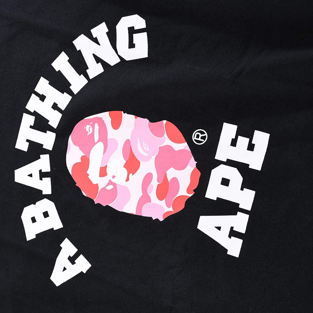 bape abc camo college tee mens – pink logo